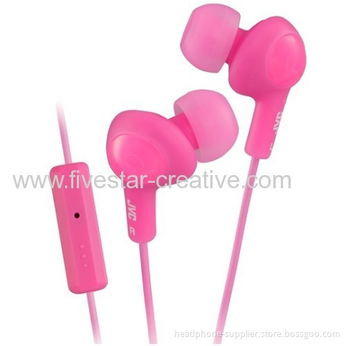 Jvc Ha-fr6 Gummy Plus Earbuds Inner-ear Headphones With Mic And Remote Pink
